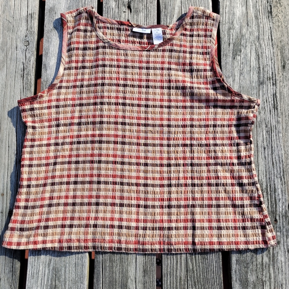 Ms. Lee Gingham Tank XL 90s Vintage